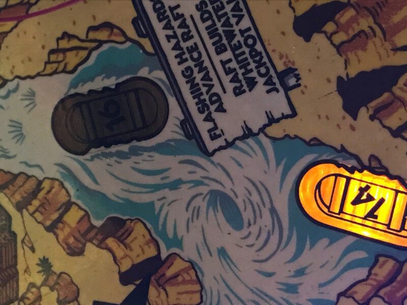 White Water WW Pinball Machine yellow glowing RAFT LED mod - Image 6