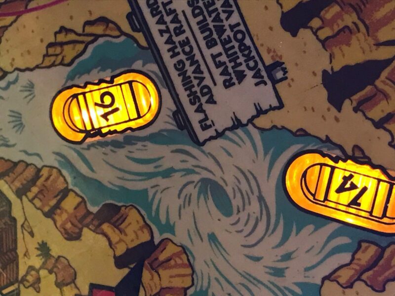 White Water WW Pinball Machine yellow glowing RAFT LED mod - Image 7