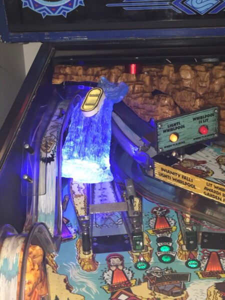White Water WW Pinball Machine blue WATER FALL W/attached RAFT LED mod - Image 5