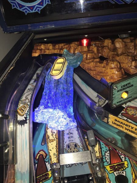 White Water WW Pinball Machine blue WATER FALL W/attached RAFT LED mod - Image 6