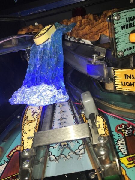 White Water WW Pinball Machine blue WATER FALL W/attached RAFT LED mod - Image 8