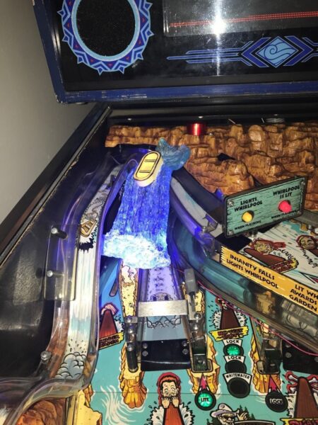 White Water WW Pinball Machine blue WATER FALL W/attached RAFT LED mod - Image 9