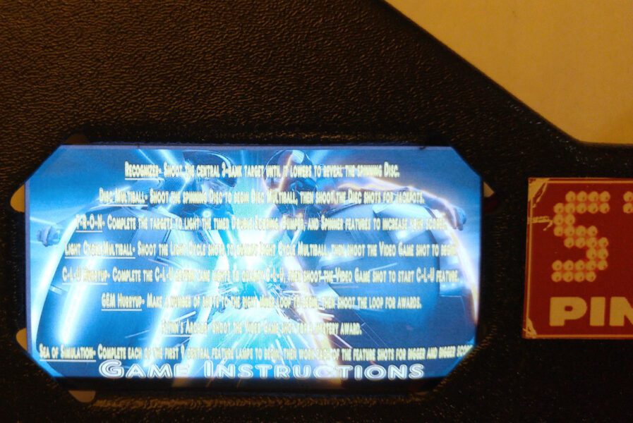 Tron Pinball EL Panel