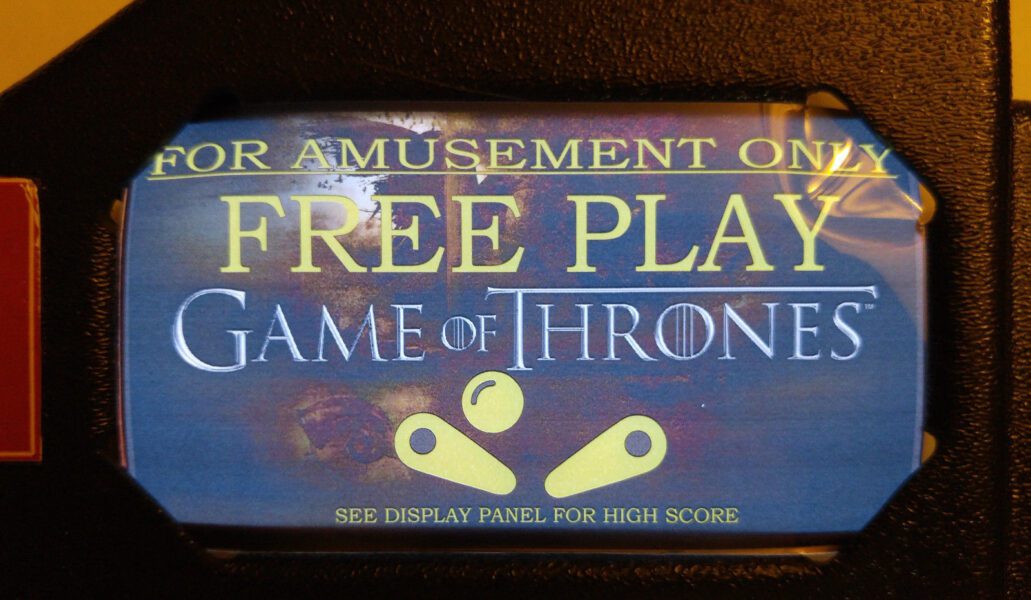 Game of Thrones Pinball EL Panel