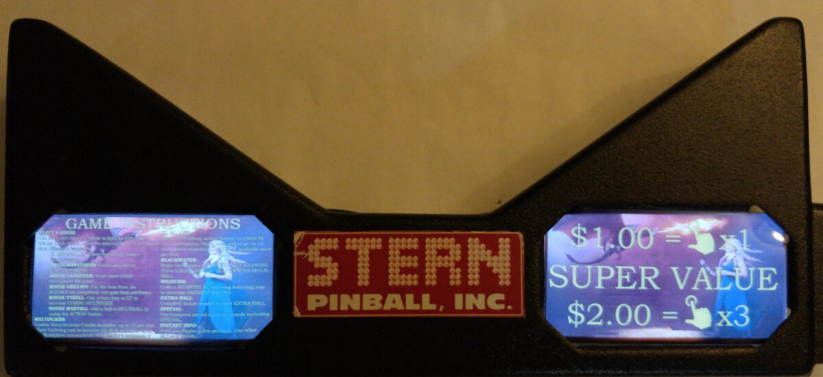 Game of Thrones Pinball EL Panel