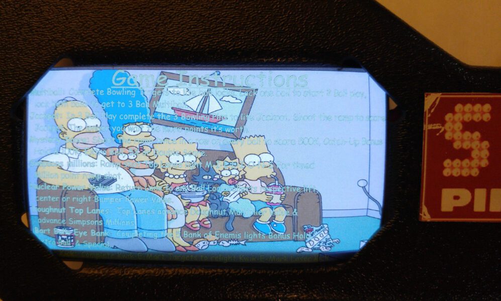 Simpsons Pinball EL Panel