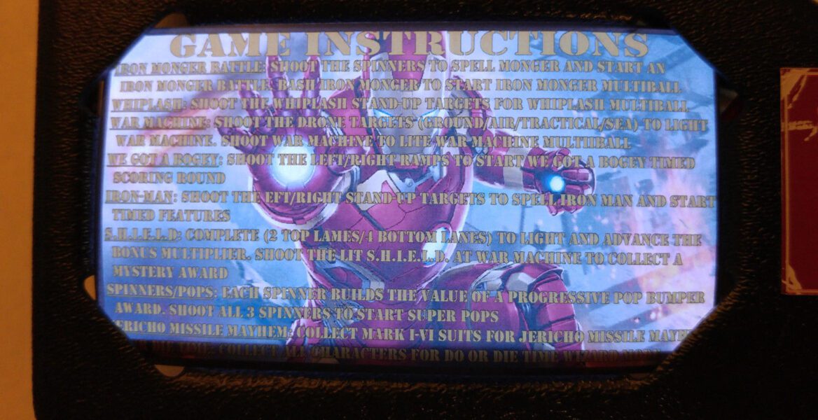 Iron Man Pinball EL Panel