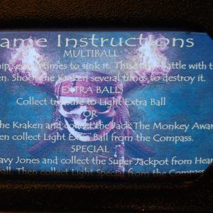 Pirates of the Caribbean Pinball EL Panel