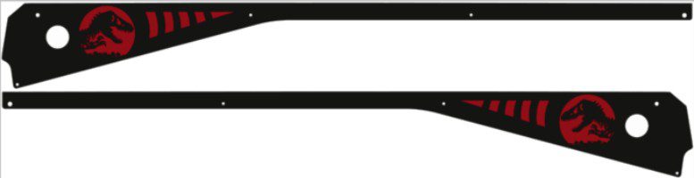 Jurassic Park Side Rails armor LE clone style mod for Stern pinball machine 2284 - Image 5