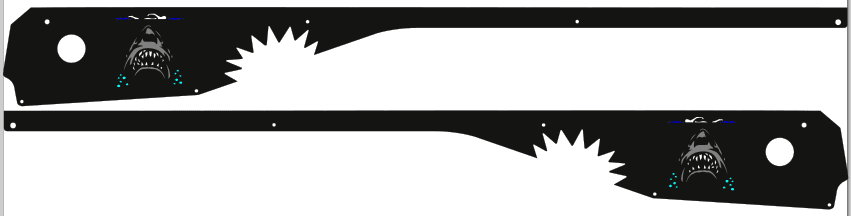 Jaws Side Rails armor style mod for Stern pinball machine 2322