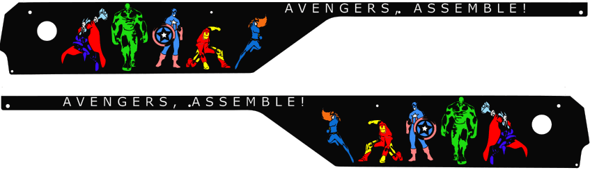 Avengers: Infinity Quest Side Rails armor mod for Stern pinball machine 2408