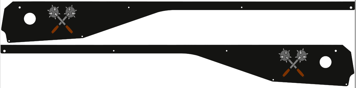 Black Knight Side Rails armor LE clone style mod for Stern pinball machine 0284