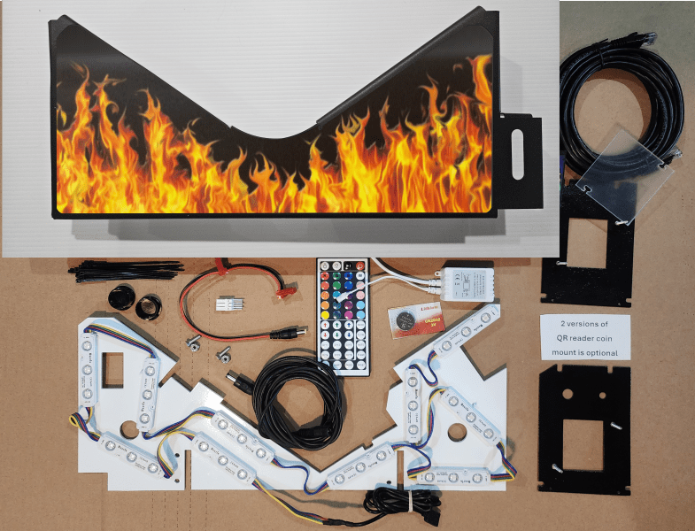 AC/DC fire Lighted pinball Apron/Arch 0022 - Image 6