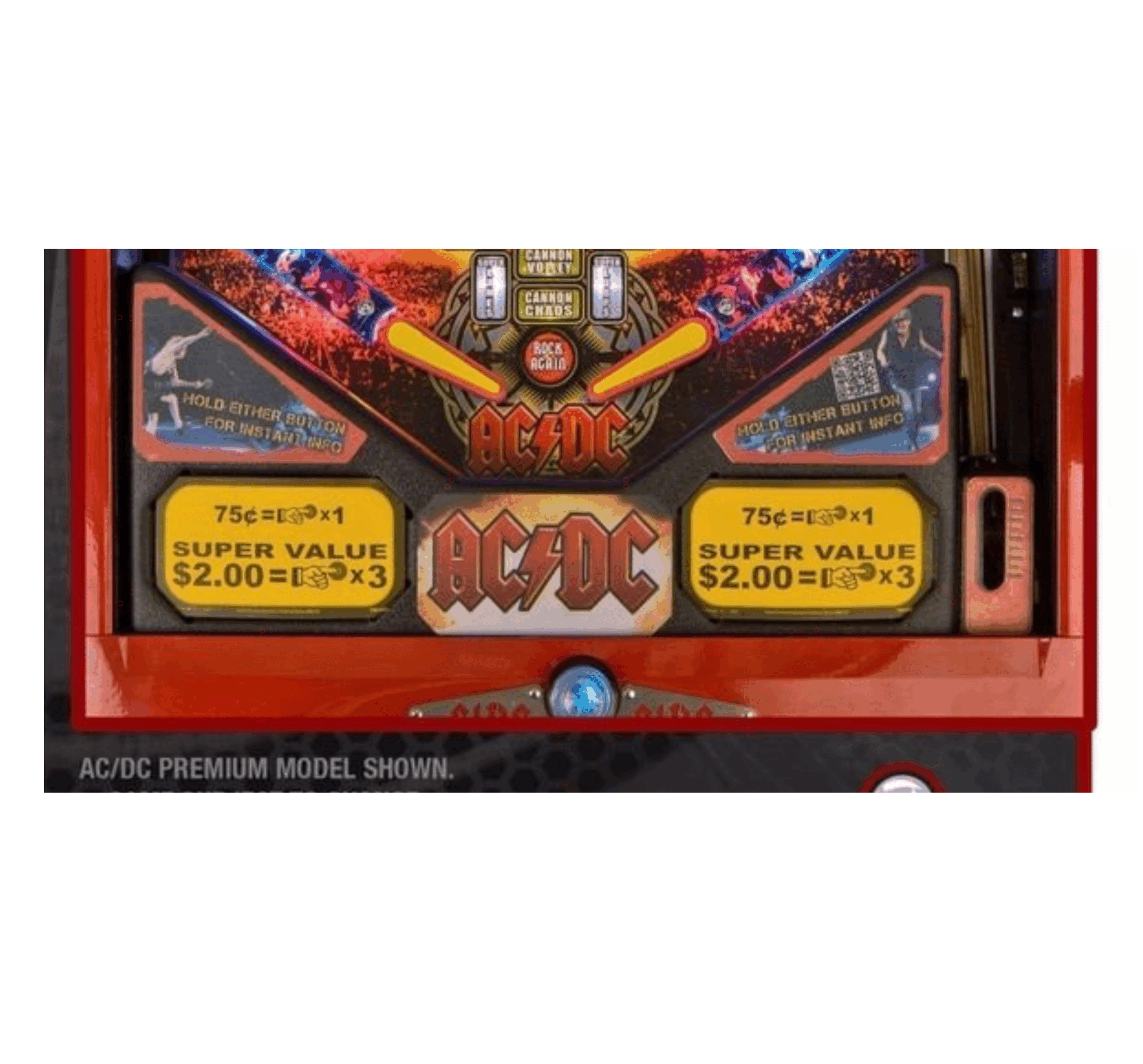 AC/DC fire Lighted pinball Apron/Arch 0022