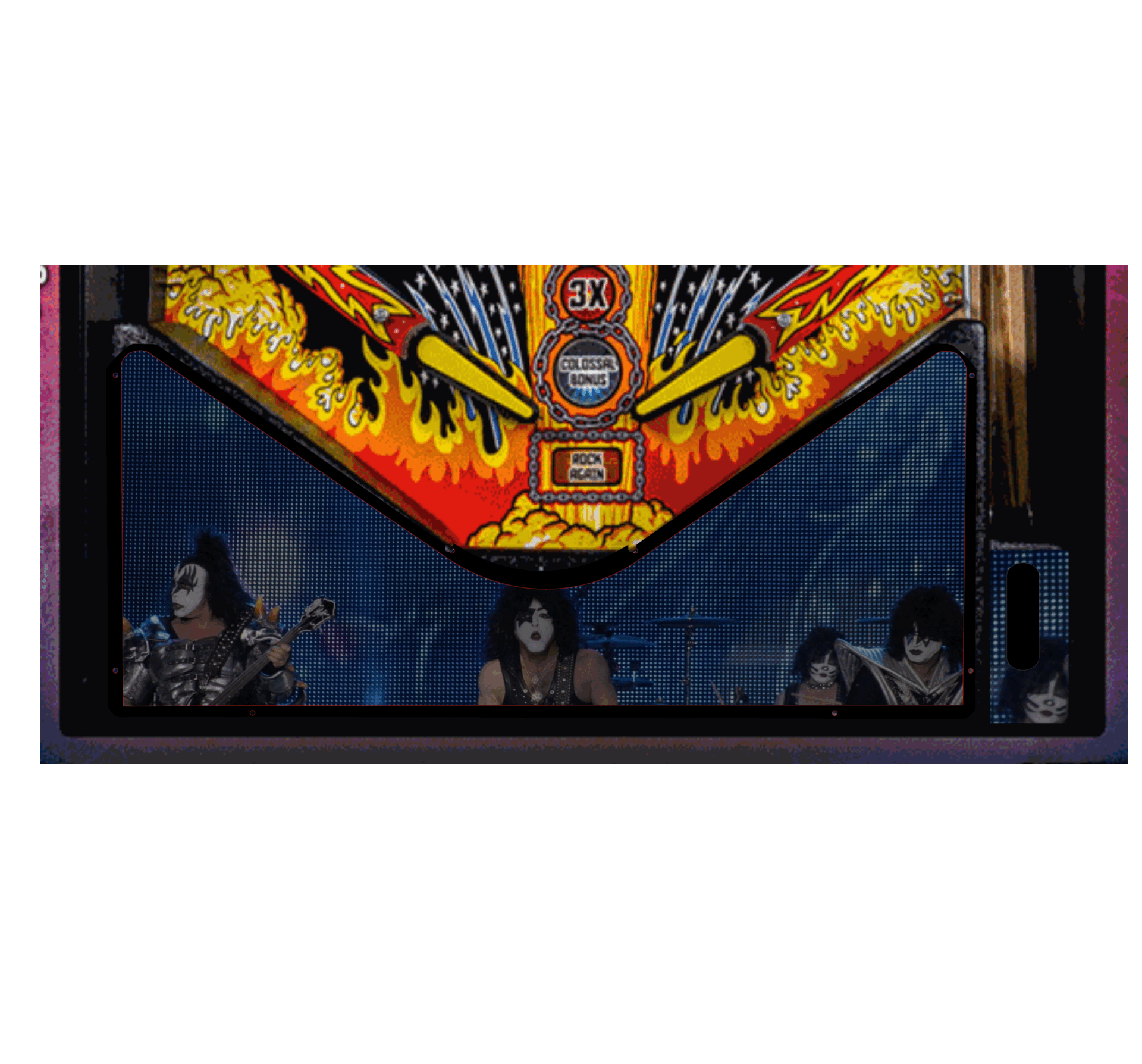 Kiss lightblue Lighted Pinball Apron/Arch 0072