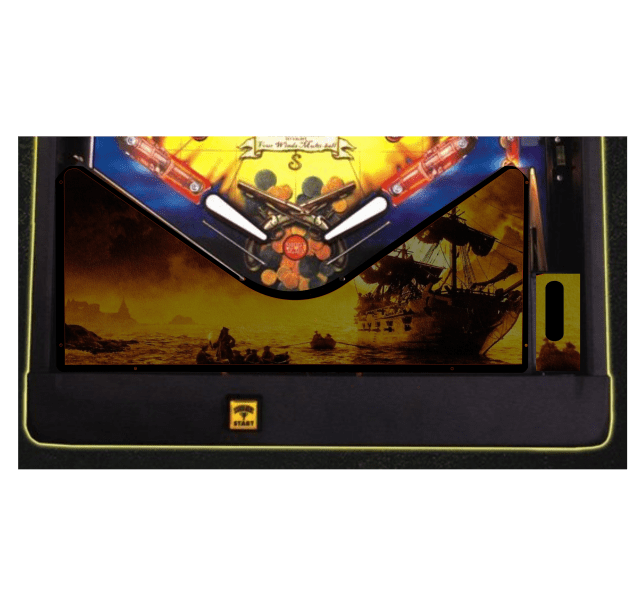 Pirates of the Caribben yellow Lighted Pinball Apron/Arch 0088 - Image 3