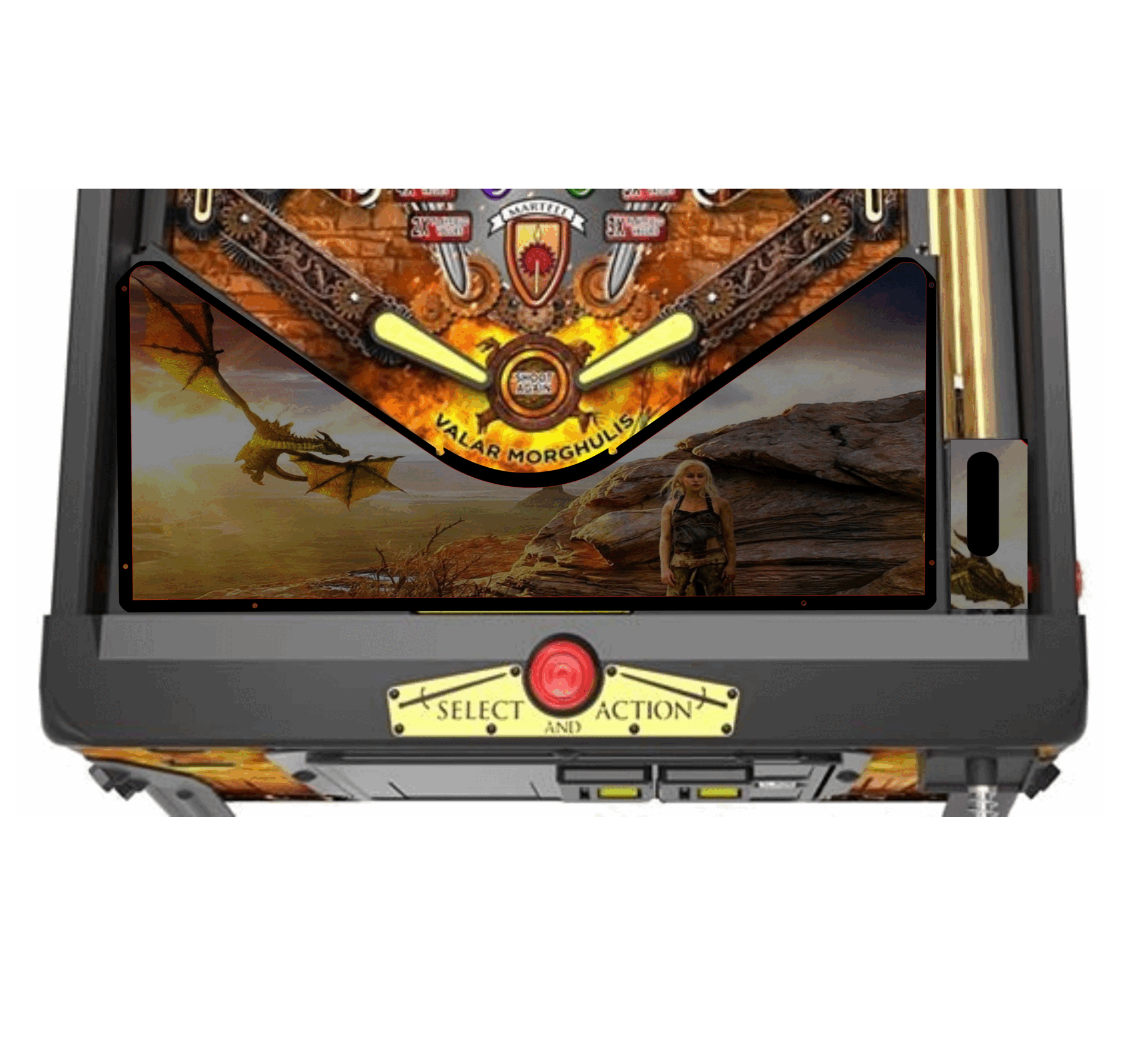 Game of Thrones queen of draons Lighted Pinball Apron/Arch 0121