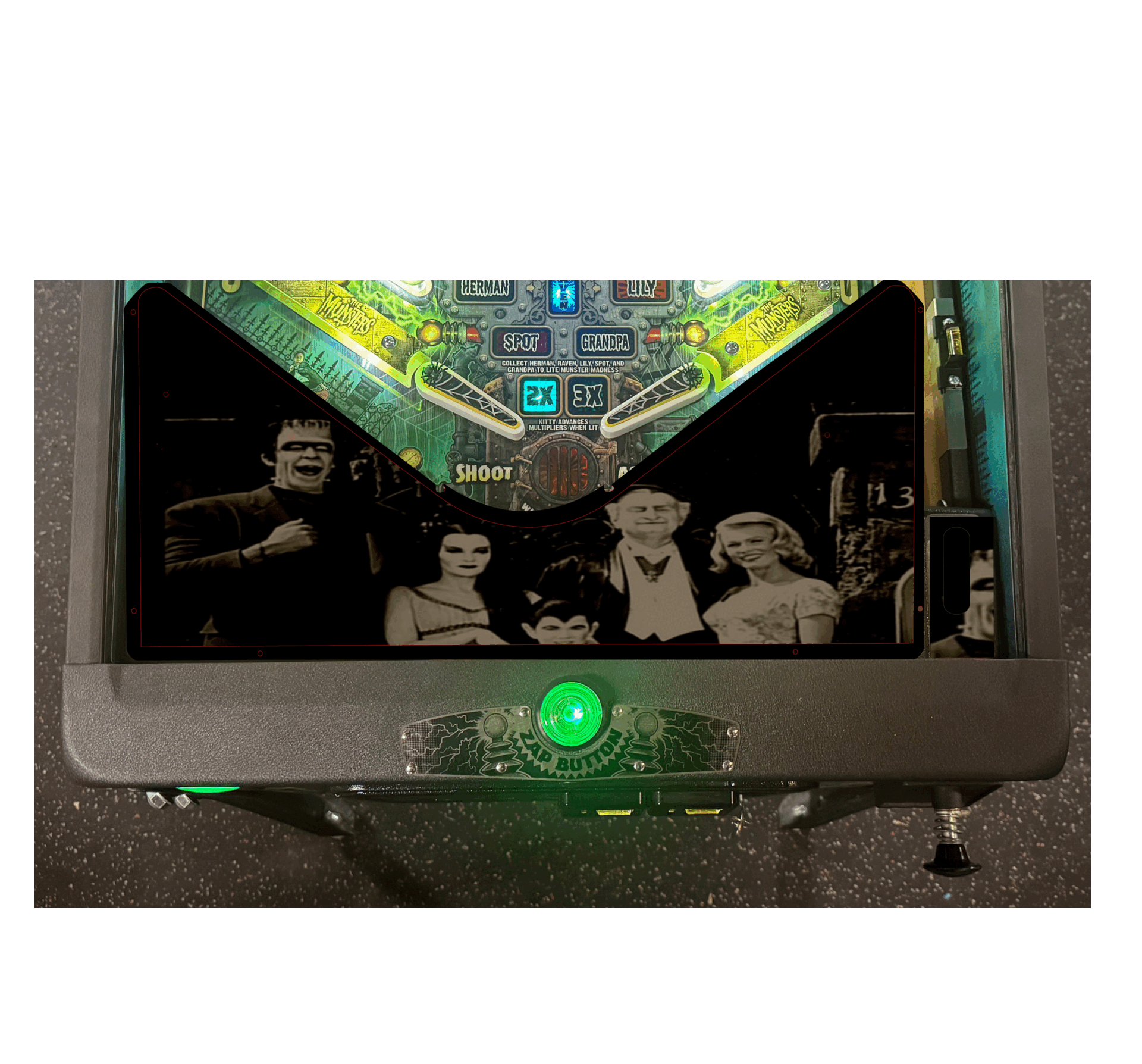 The Munsters family Lighted Pinball Apron/Arch 0124