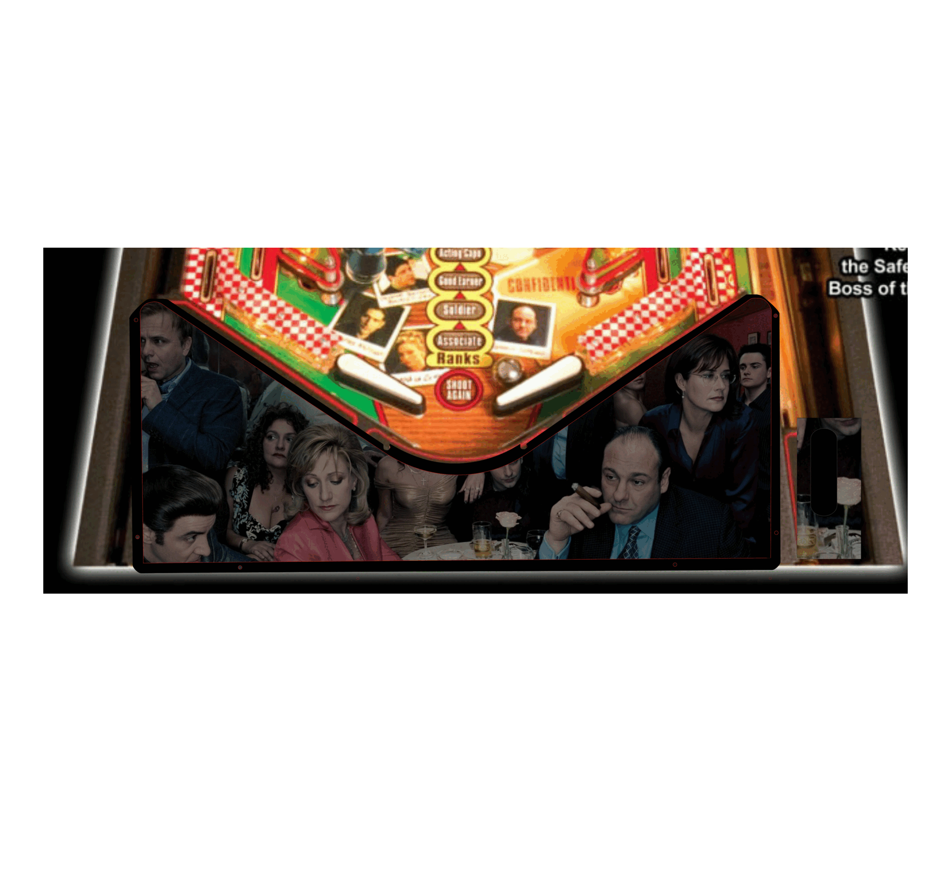 The Sopranos game Lighted Pinball Apron/Arch 0139