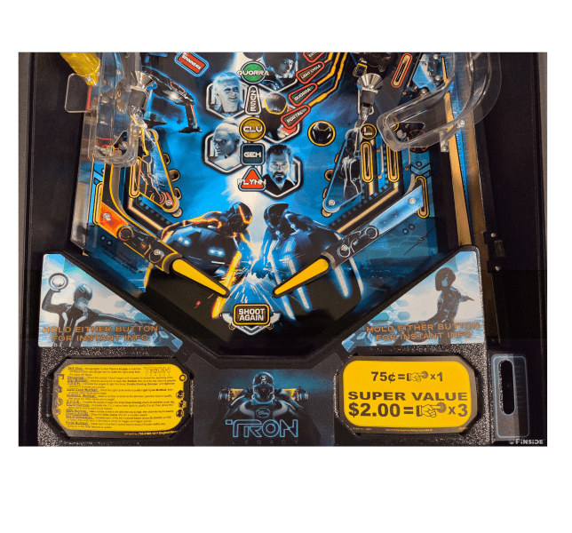Tron light cycel Lighted Pinball Apron/Arch 0151 - Image 2