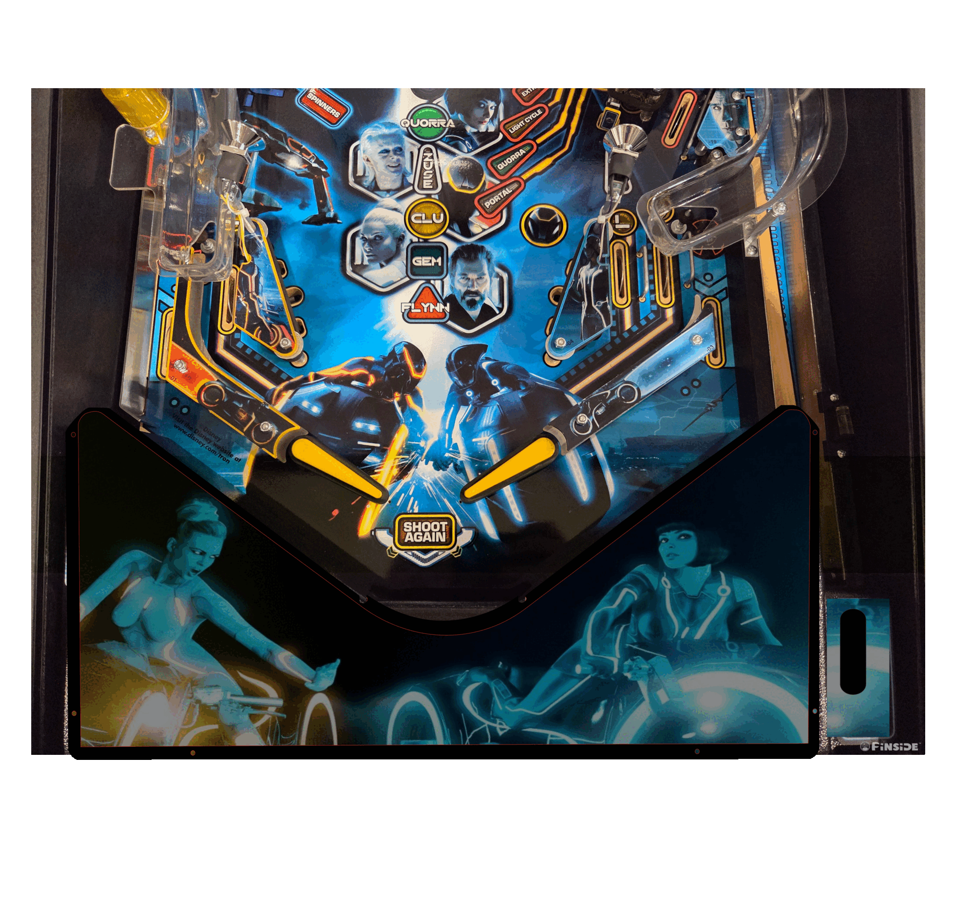 Tron light cycel Lighted Pinball Apron/Arch 0151