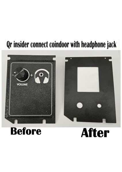 Insider connect QR reader coin door attachment with headphone jack